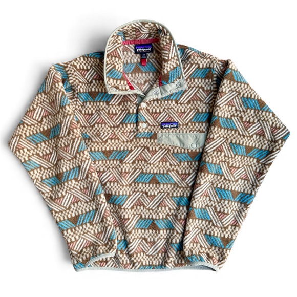 PATAGONIA SYNCHILLA AZTEC Pullover Multi Snap Button Sweater AOP Fleece Mens XXS - Picture 2 of 12